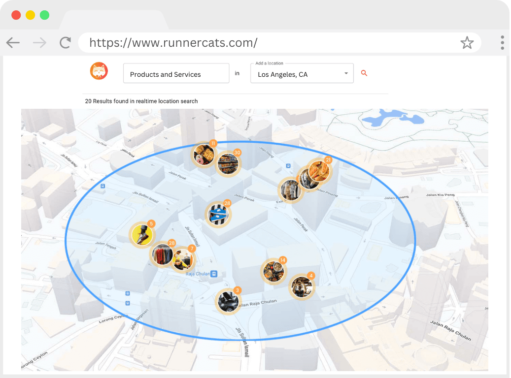 Runnercats Search Page